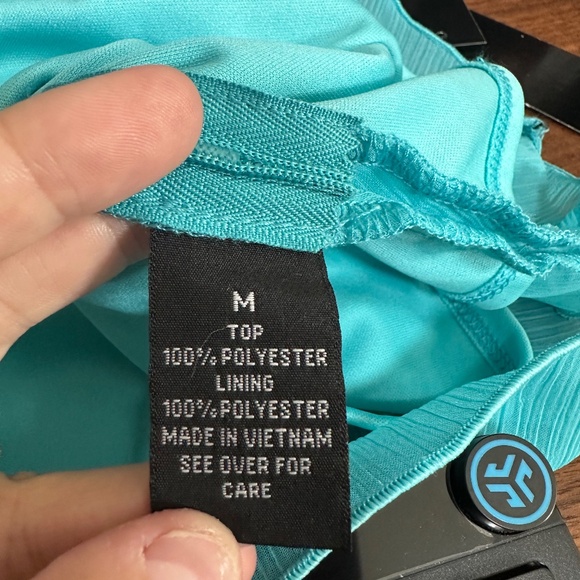 NWT Blue Ruffle Mockneck Halter Fairy Coquette Y2k Style Sleeveless Blouse Sz M - Picture 8 of 8